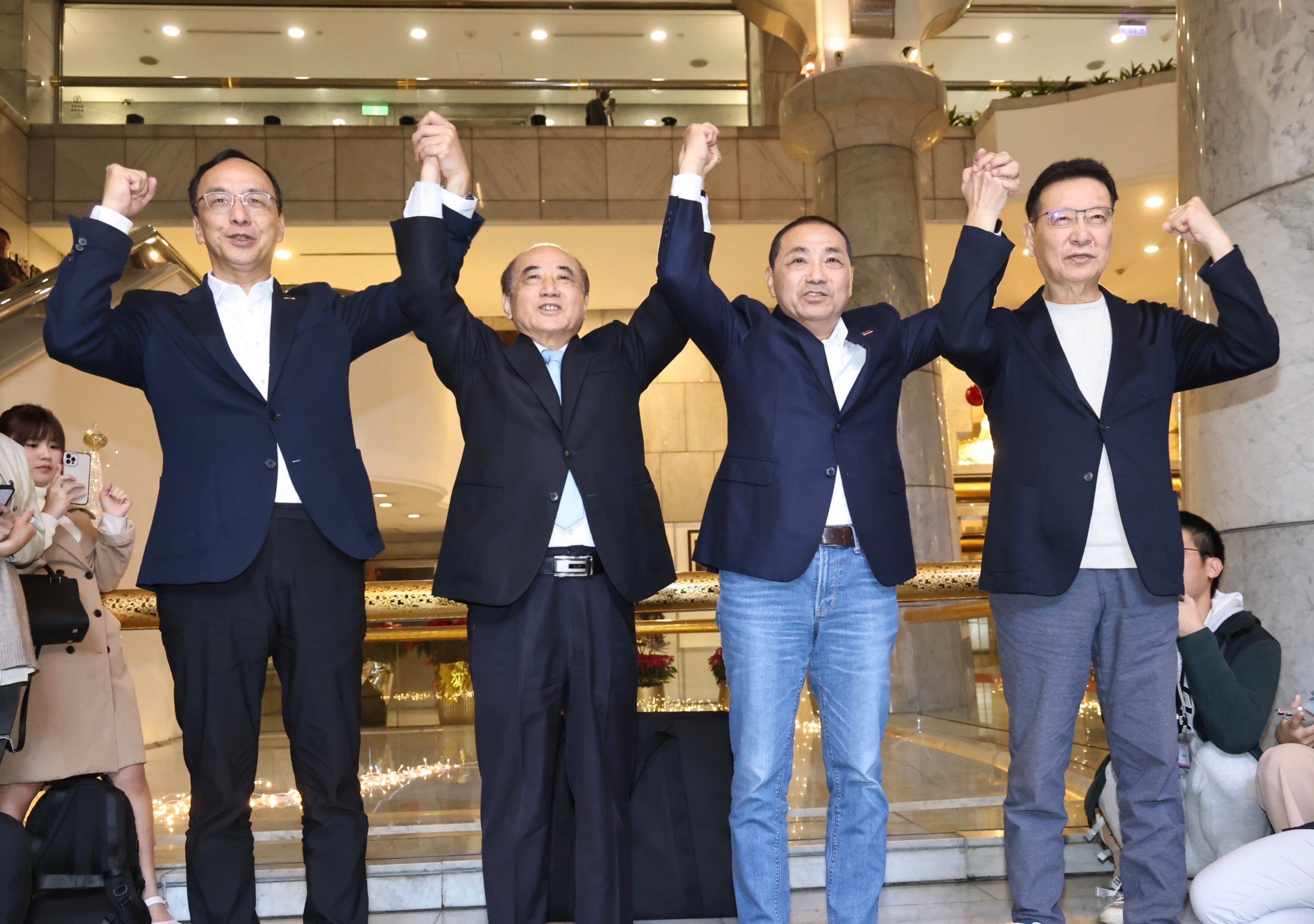 侯友宜、趙少康、朱立倫拜會王金平,會後4人一同受訪。林啟弘攝
