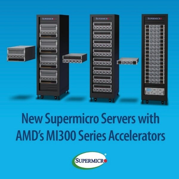 Supermicro 支援 AMD Instinct MI300 系列加速器,而擴展人工智能和 GPU 機架規模解決方案