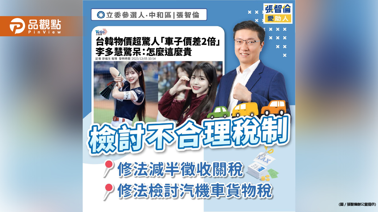 李多慧驚嘆台車太貴 張智倫籲修法減半徵收關稅