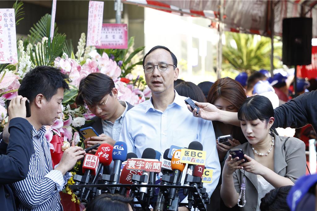 朱立倫今天出席侯友宜、張智倫聯合競選總部成立大會。國民黨提供