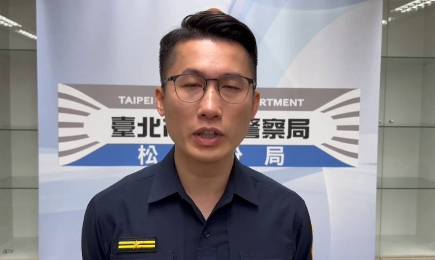 松山分局交通組巡官石騰說明。（記者林金聖翻攝）