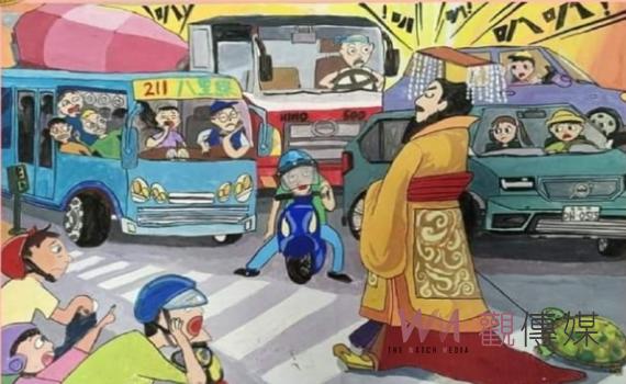 全國學生美術賽「帝王條款」漫畫奪特優  網紅批醜化行人但網民指反諷