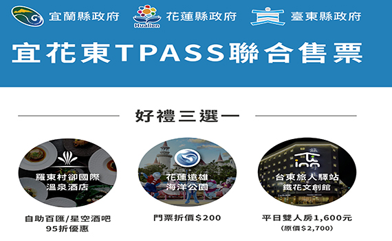 宜花東TPASS大聯盟聯合售票 食宿遊旅一票行