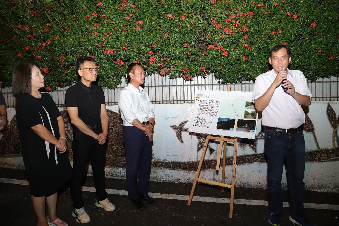 嘉義縣中埔鄉石硦村防汛道路新設路燈點燈 LED燈照亮夜路