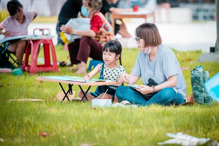 朴子藝術公園玩藝著色。 圖:嘉義縣文化觀光局/提供