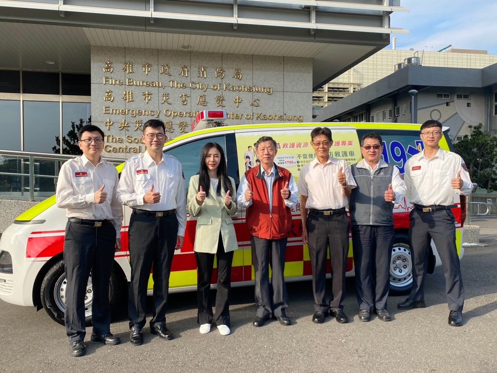 捐贈之救護車將配置於鼎金消防分隊使用。(記者林金聖翻攝)