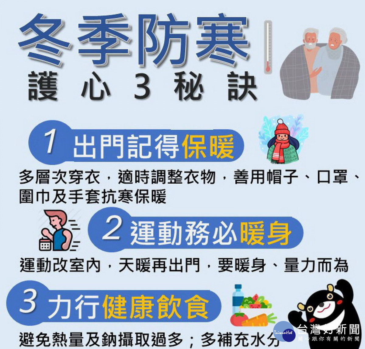 ▲冬季防寒護心3秘訣。