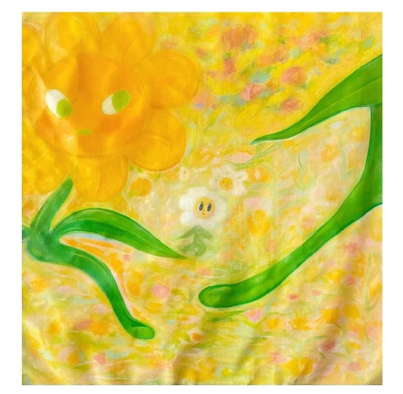 Ariel Huang作品《Lily》2023 / 102x102cm / Oil on canvas