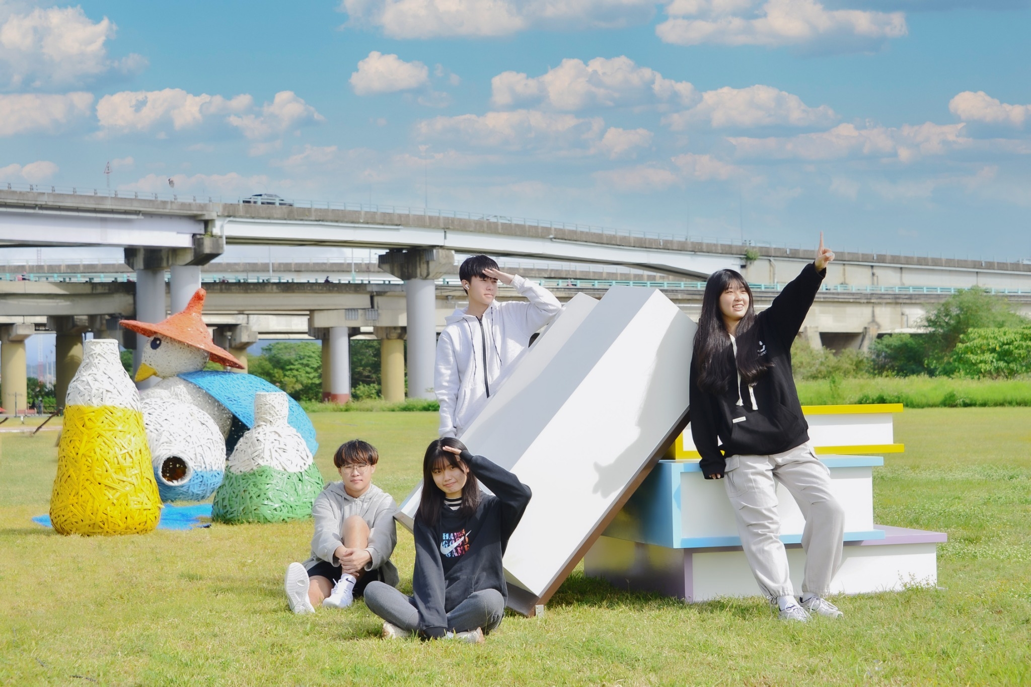 三重鴨鴨公園地景藝術展隆重展出。(圖/新北市政府高灘地工程管理處提供)