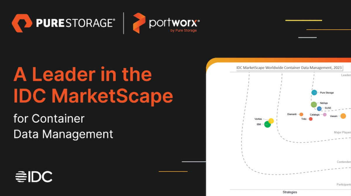 【圖說】pure Storage榮獲2023年idc Marketscape容器資料管理評比的「領導者」肯定