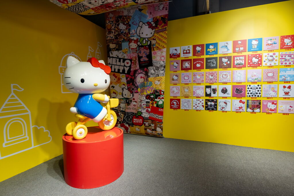 經典造型Hello Kitty裝置與歷年設計(時藝多媒體提供)