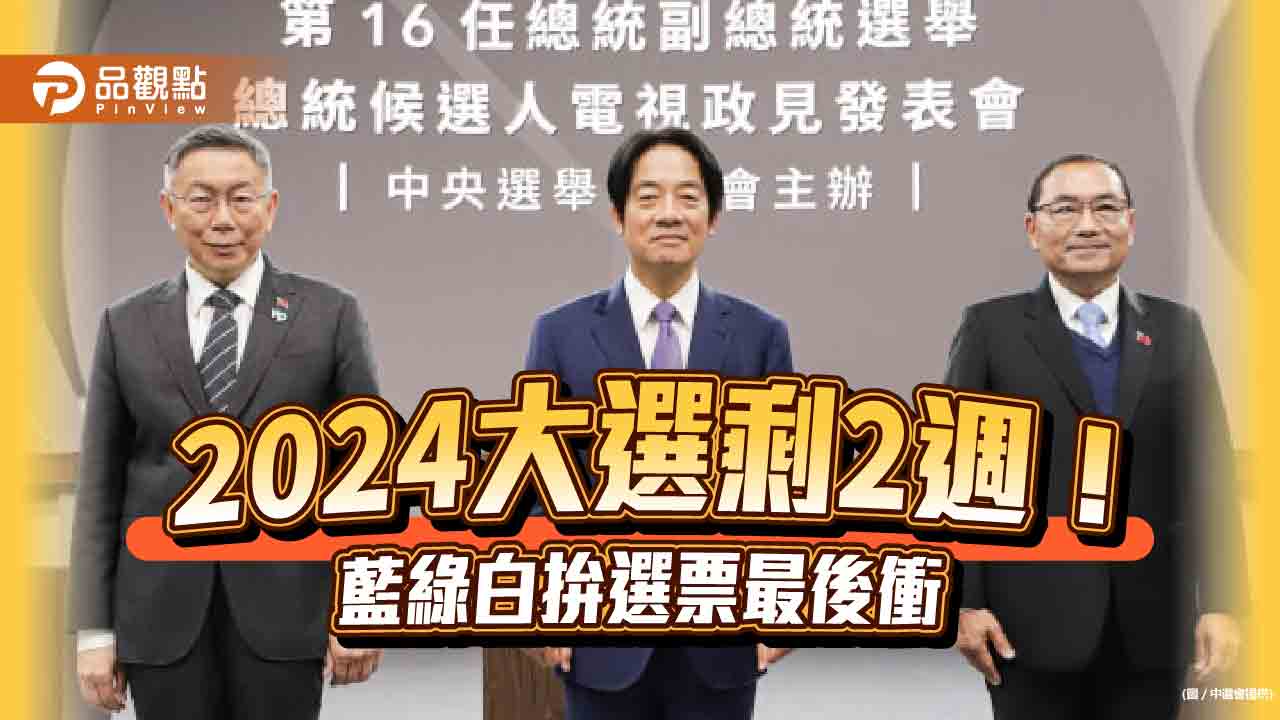 2024總統大選2週衝刺期!侯友宜網路節目爆英文考7分 柯文哲批賴「裝可愛」賴清德彰化拉小雞