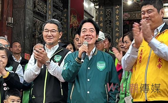 賴清德雲林大埤賜福宮參香 由立委候選人劉建國陪同