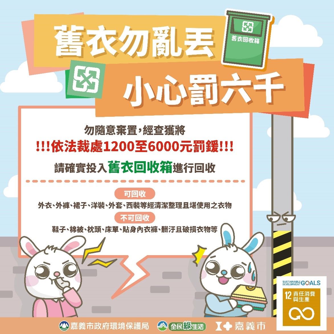 舊衣勿亂丟 小心罰六千