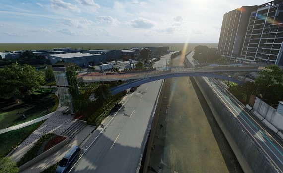 五股夏綠地新建跨河景觀橋 預計明年4月完工