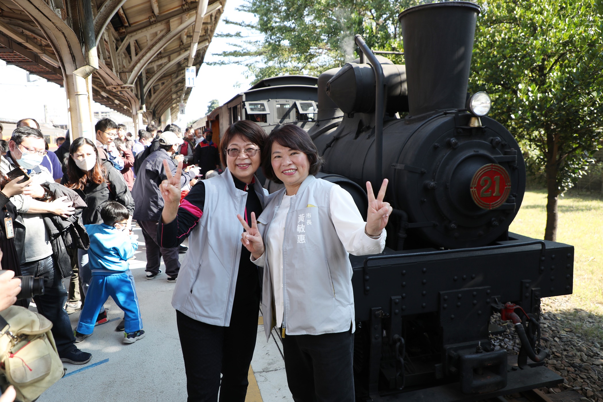 老靈魂重生！阿里山林鐵Shay-21蒸機首航　黃敏惠鼓勵「檜來嘉驛」