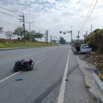 高雄大寮河堤路一段今(7)日中午12時許發生一起嚴重車禍,一名男子無生命跡象送醫。(圖/記者金東天翻攝)
