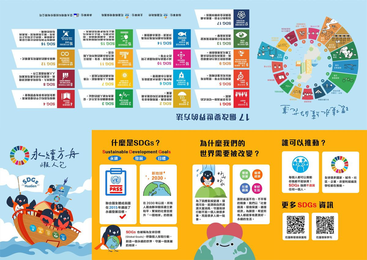 SDGs宣導懶人包摺頁之永續方舟。