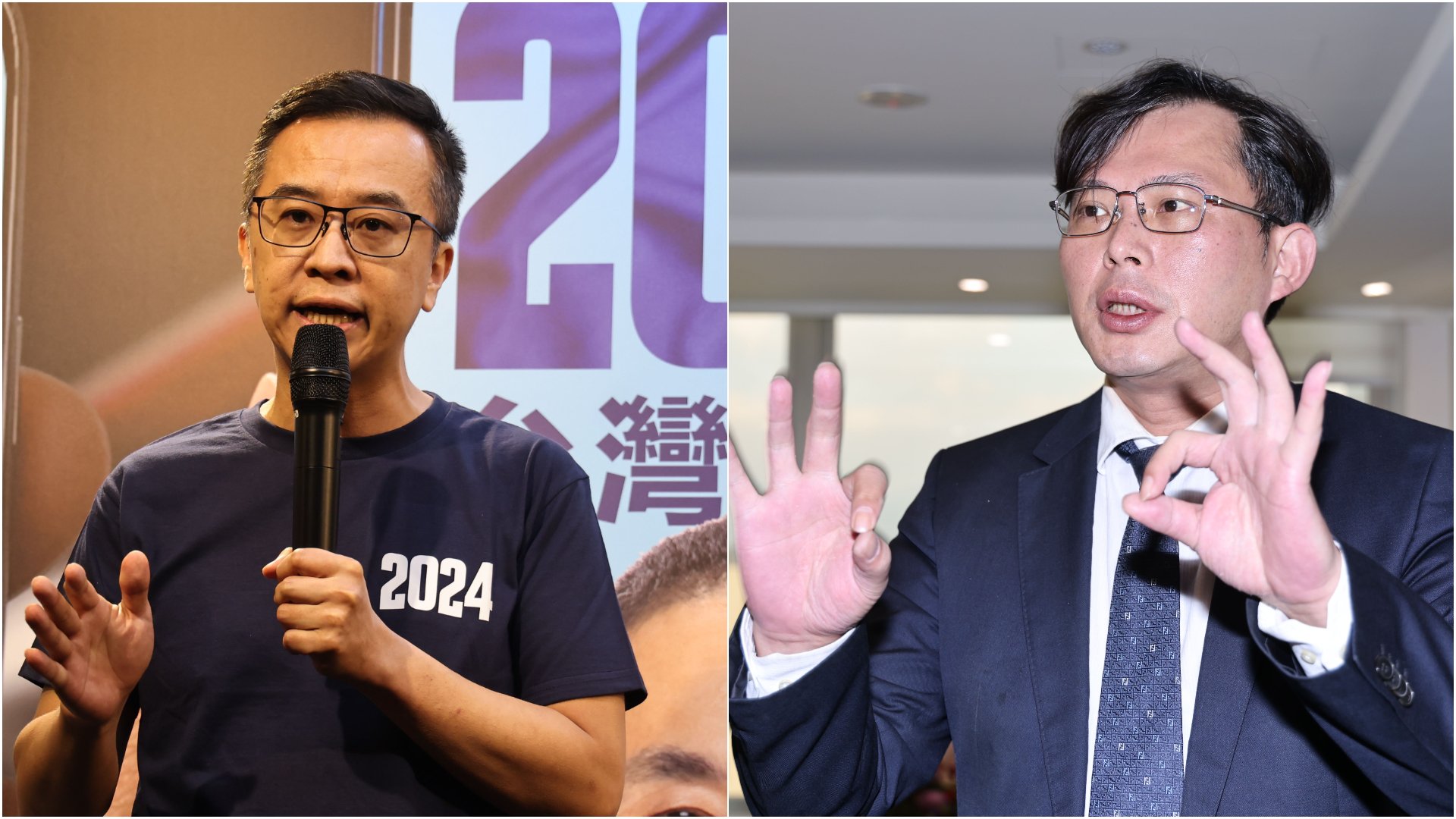 黃子哲(左)為「台灣阿銘」假信反告黃國昌(右)誣告、誹謗。資料照片/林啟弘攝