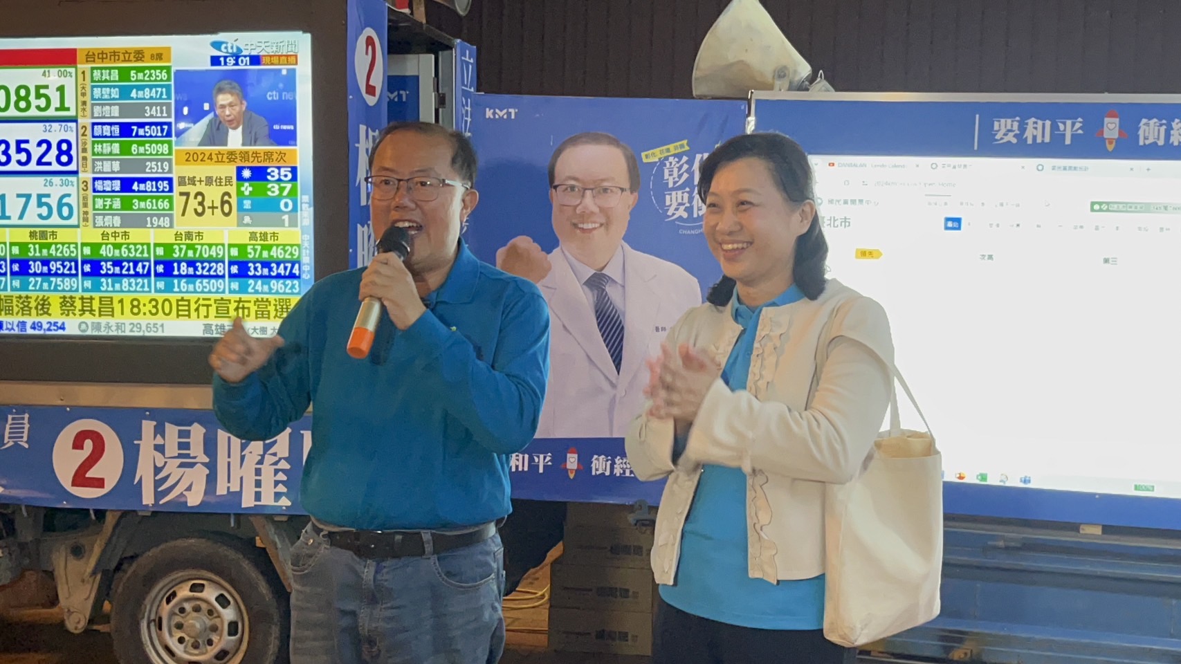 ▲立委候選人楊曜聰選後感言，曜聰素人參政，在基層經營上比較薄弱，加上個人努力不夠，還有藍白未能整合成功，致政黨輪替目標落空，甚為遺憾。（楊曜聰競總提供）