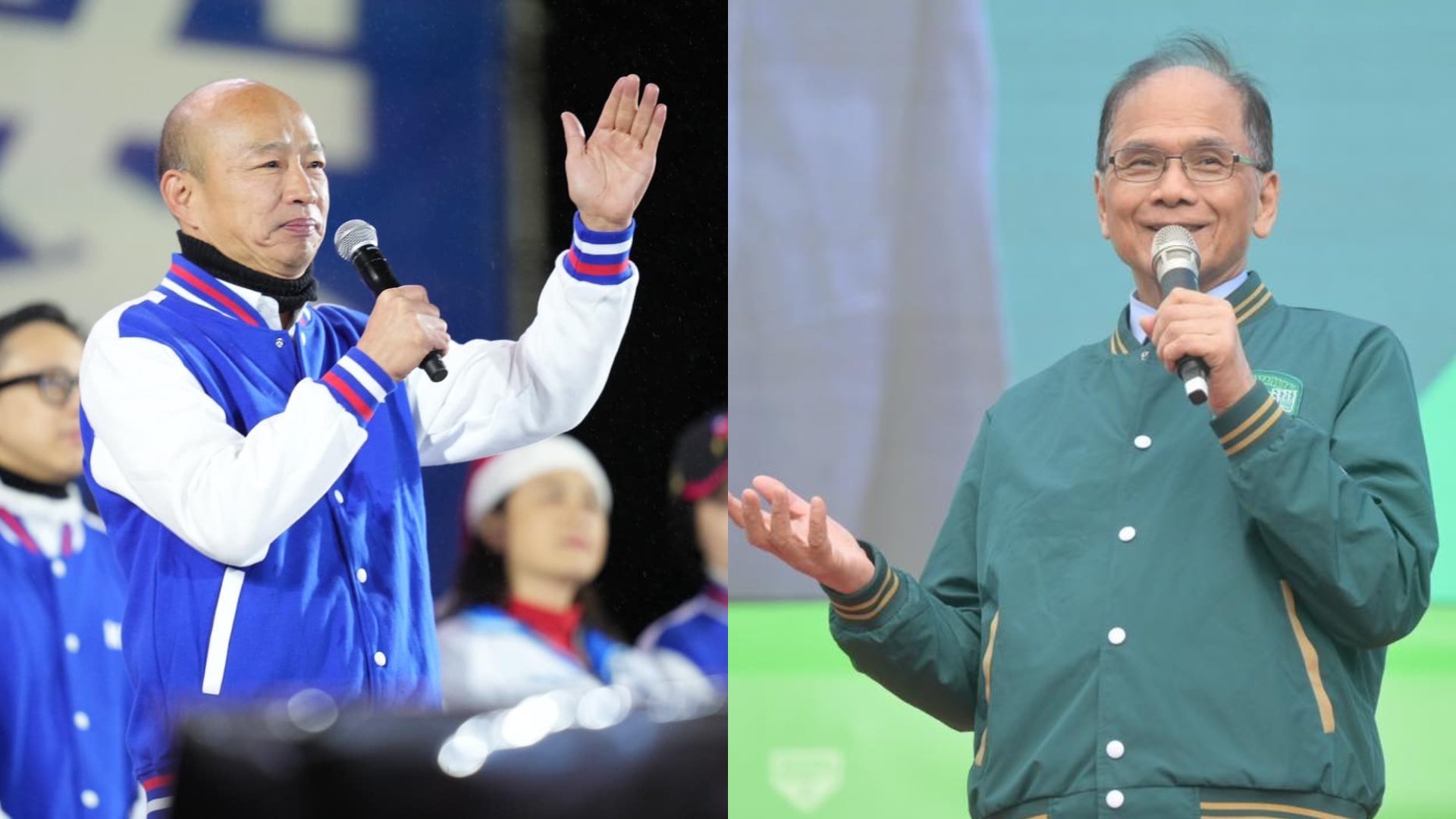 立院三黨不過半,立法院長由國民黨韓國瑜與民進黨游錫堃爭霸。翻攝兩人臉書
