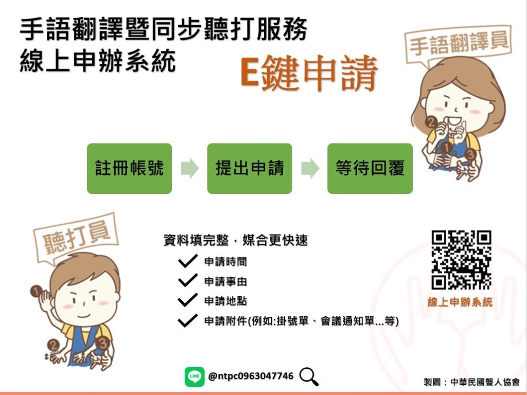 新北市社會局推出聽語障者智慧服務申請流程說明圖。（圖/新北市政府提供）