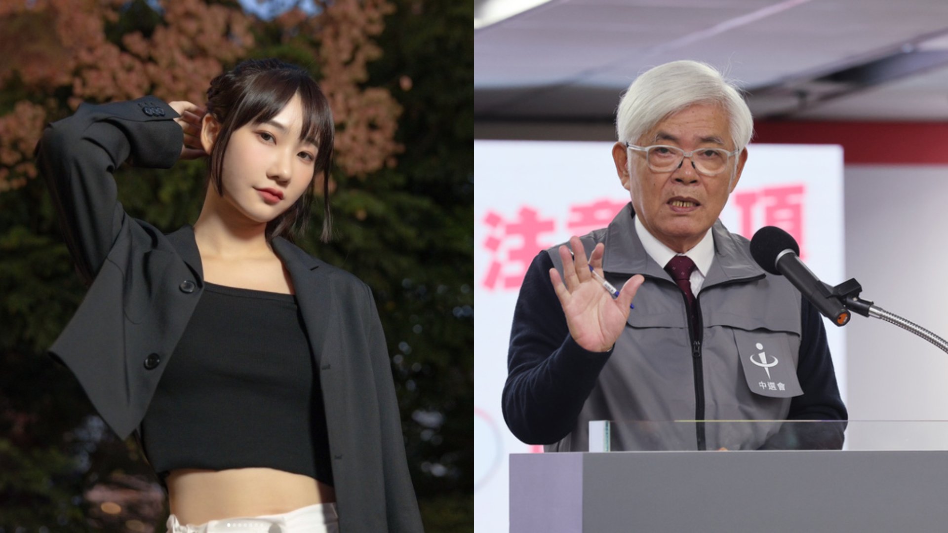 挺柯的百萬YouTuber「愛莉莎莎」PO影片質疑作票,中選會主委李進勇今出面駁斥。翻攝愛莉莎莎IG、中央社資照