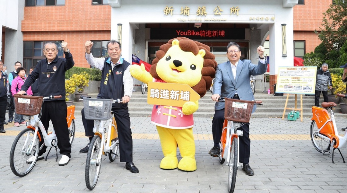 Youbike前進新埔 楊文科現勘鎮公所站點 另陸續增設竹北45處站點