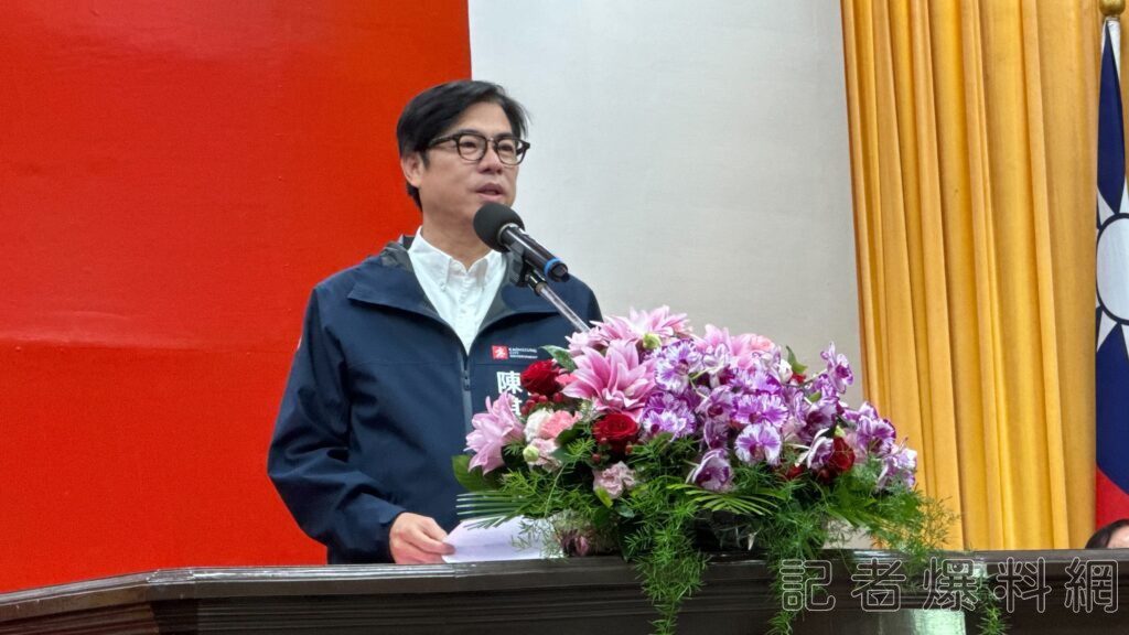 ▲高雄市長陳其邁今致詞時提醒各級警官需以身作則、謹守分際。（圖／記者金東天攝）