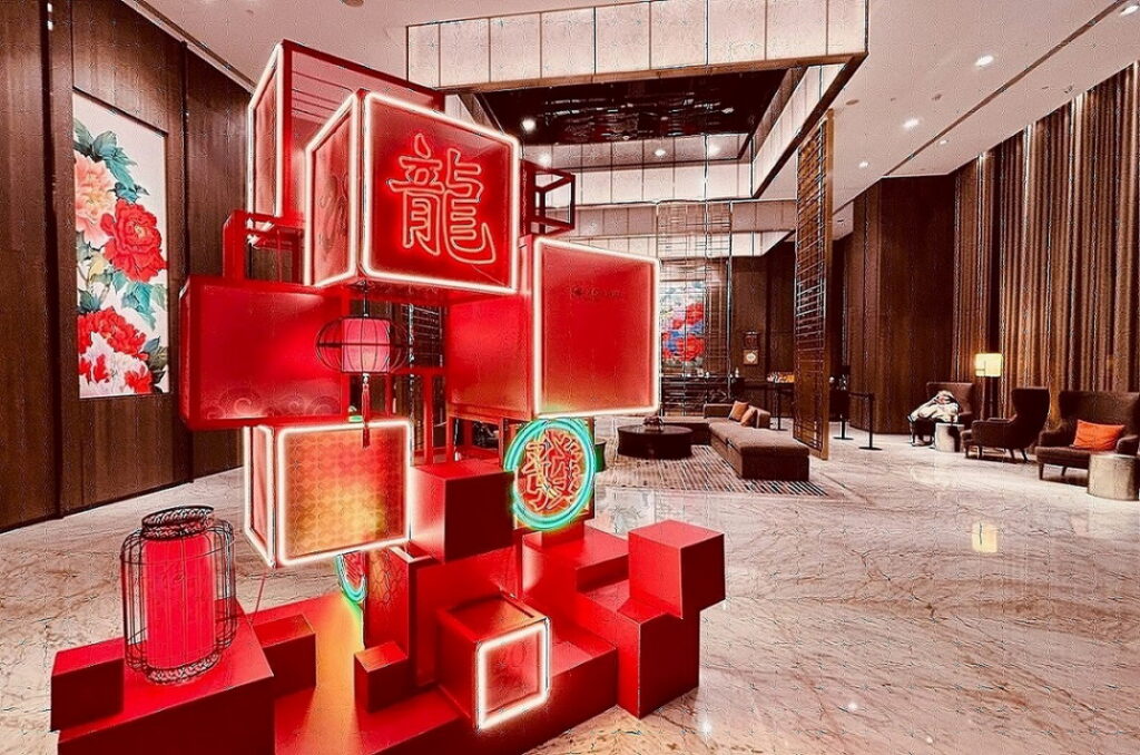 大廳佈置2024板凱春節港式霓虹燈 