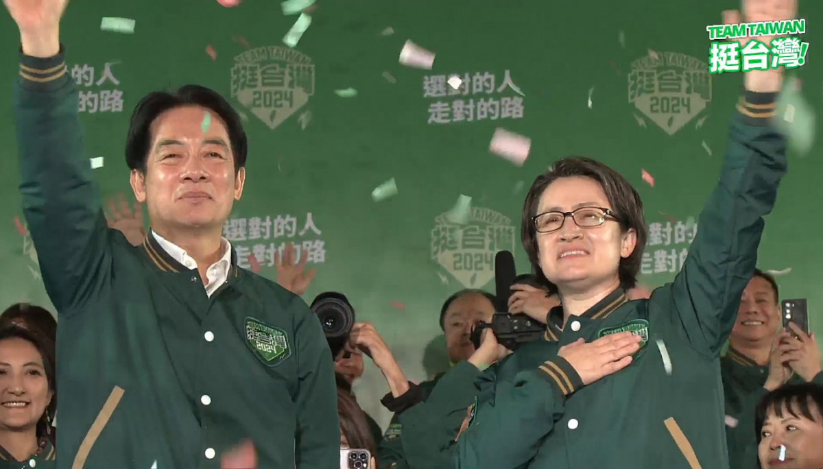 民進黨籍準第16任總統賴清德(左)與副總統蕭美琴(右)。(圖/翻攝自賴清德Facebook直播)