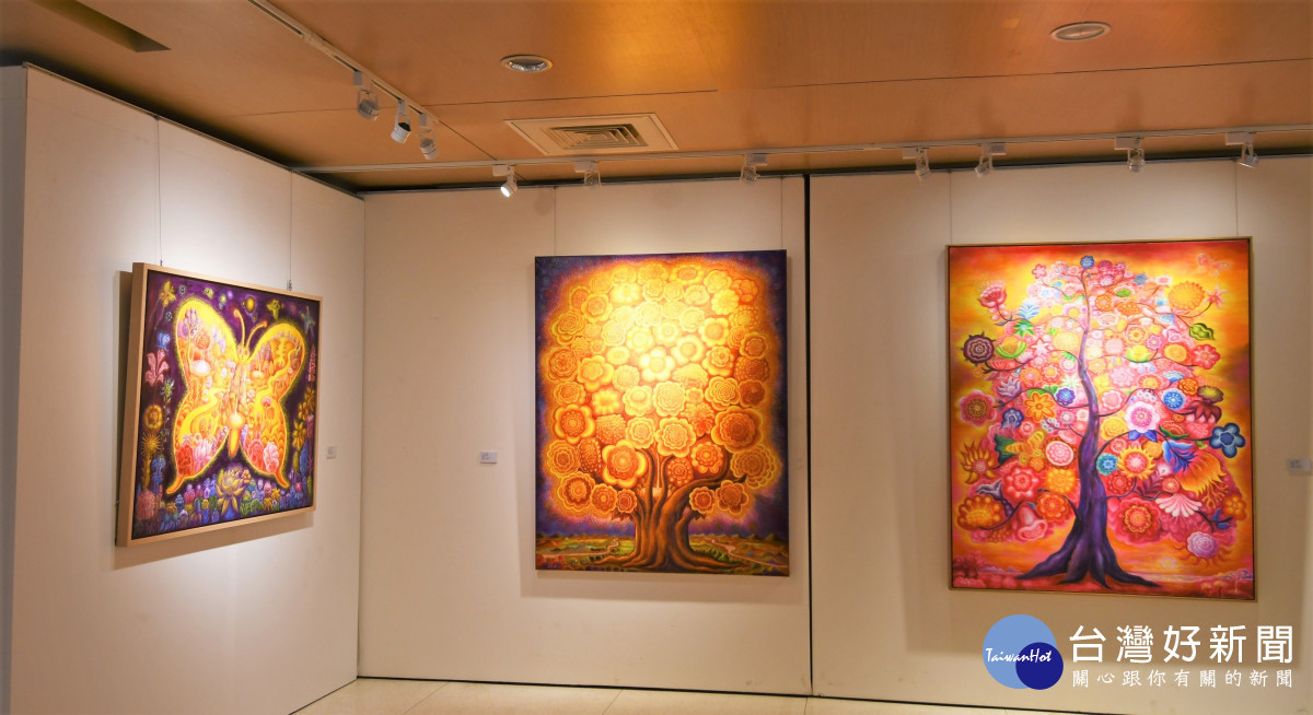 佛光山福山寺金龍美好開春,「迎春納福」藝術聯展開幕。圖/記者鄧富珍攝