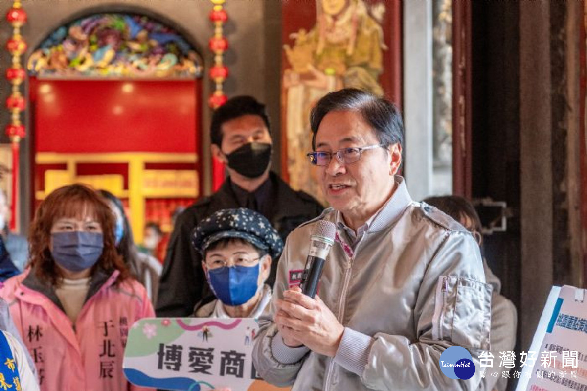 張市長致詞表示，市府將改造景福宮周邊街區人行環境，重現當地榮景。<br /><br /> 