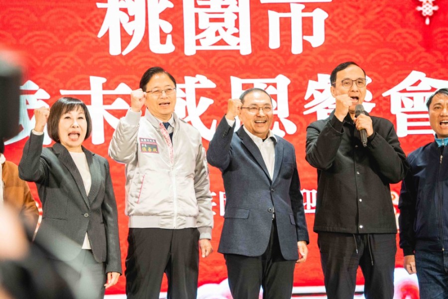 轉向支持韓江配爭立院龍頭 朱立倫:感謝傅崐萁以大局為重 242 侯友宜、朱立倫23日至桃園謝票。