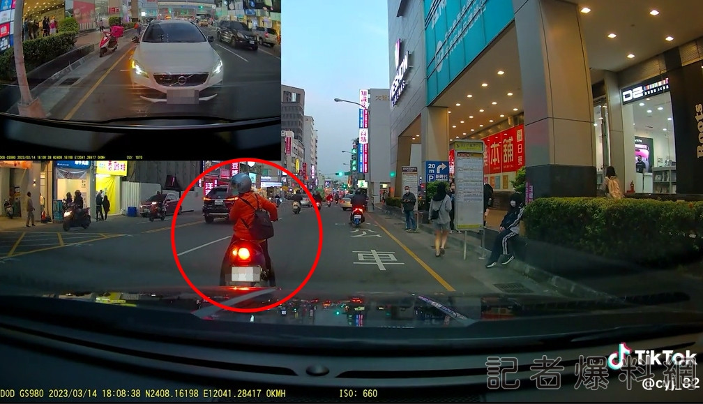 台中,女騎士,違規待轉,停路中間