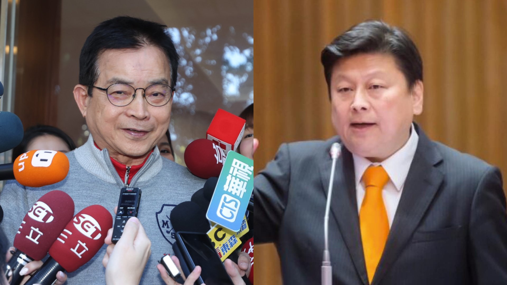 傅崐萁(右)24日宣布參選黨團總召,對決賴士葆(左)。中央社、翻攝傅崐萁臉書