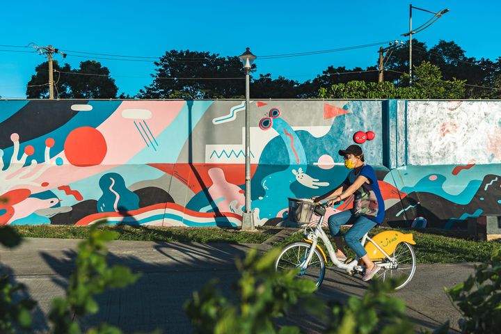 吳騏《八仙》就在河雙21休息站旁。 圖:台北市政府工務局水利工程處/提供