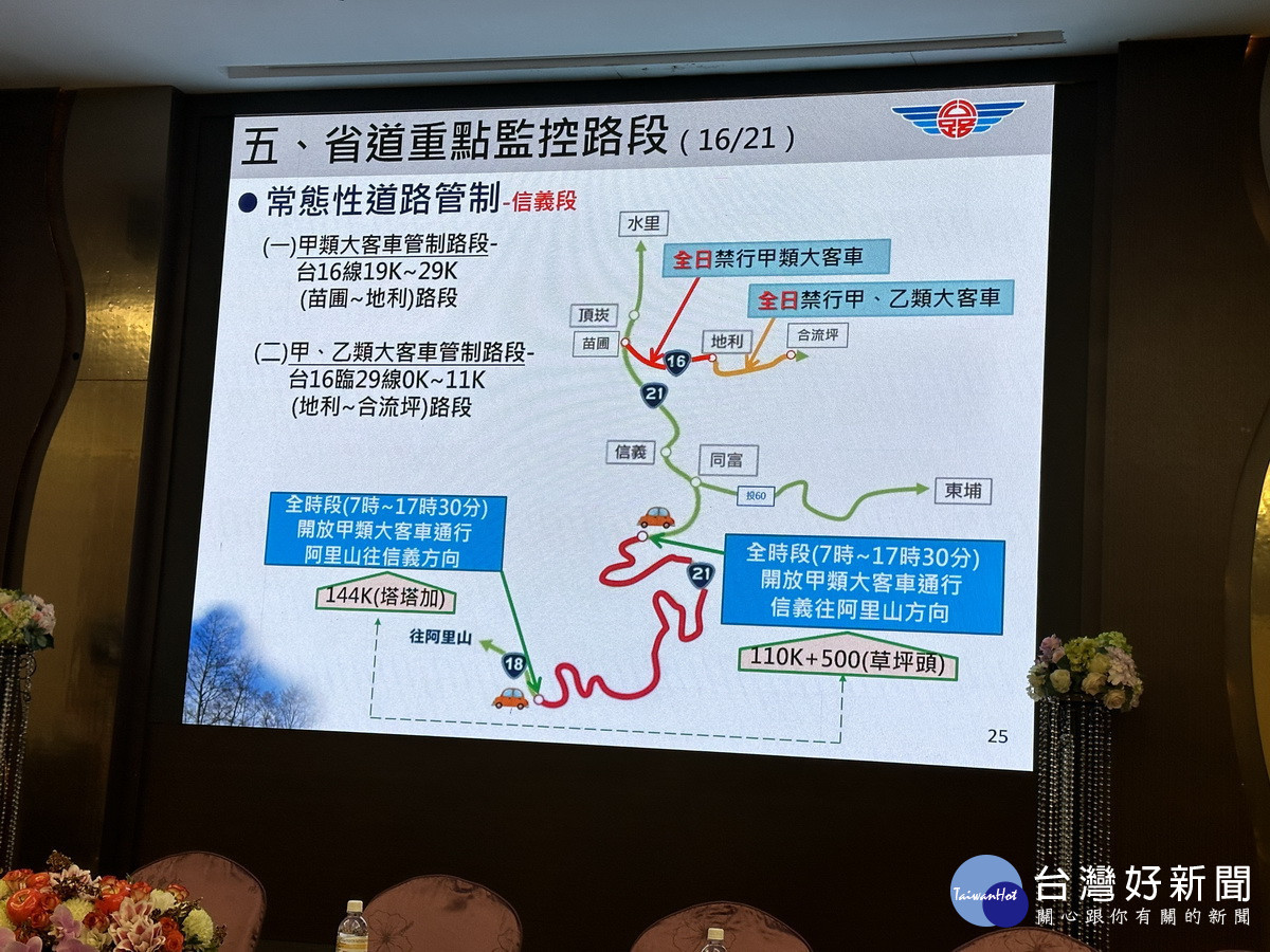 部份地區有常態性道路管制措施請大家注意。(記者扶小萍攝)