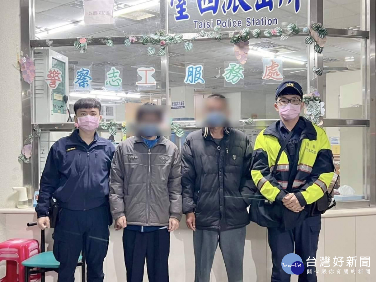 臺西警方陪同家長找到未歸學生／警方提供