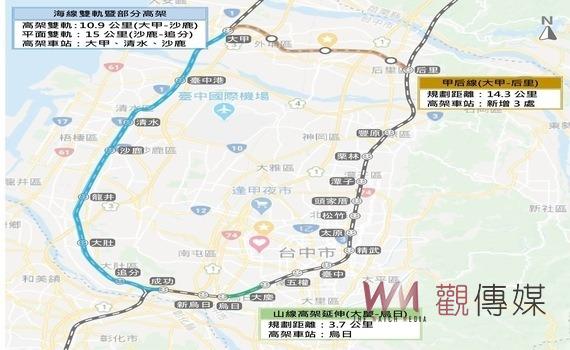行政院核定「台中海線鐵路雙軌化」可行性研究 中市府:樂觀其成