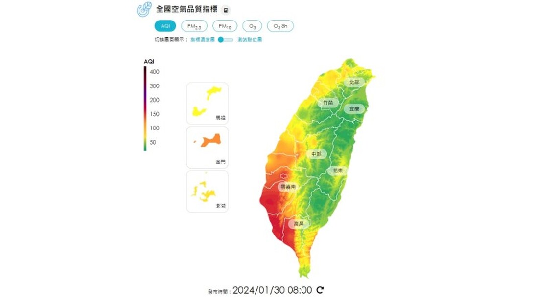 白天上看28度！雲林以南空氣品質亮紅燈