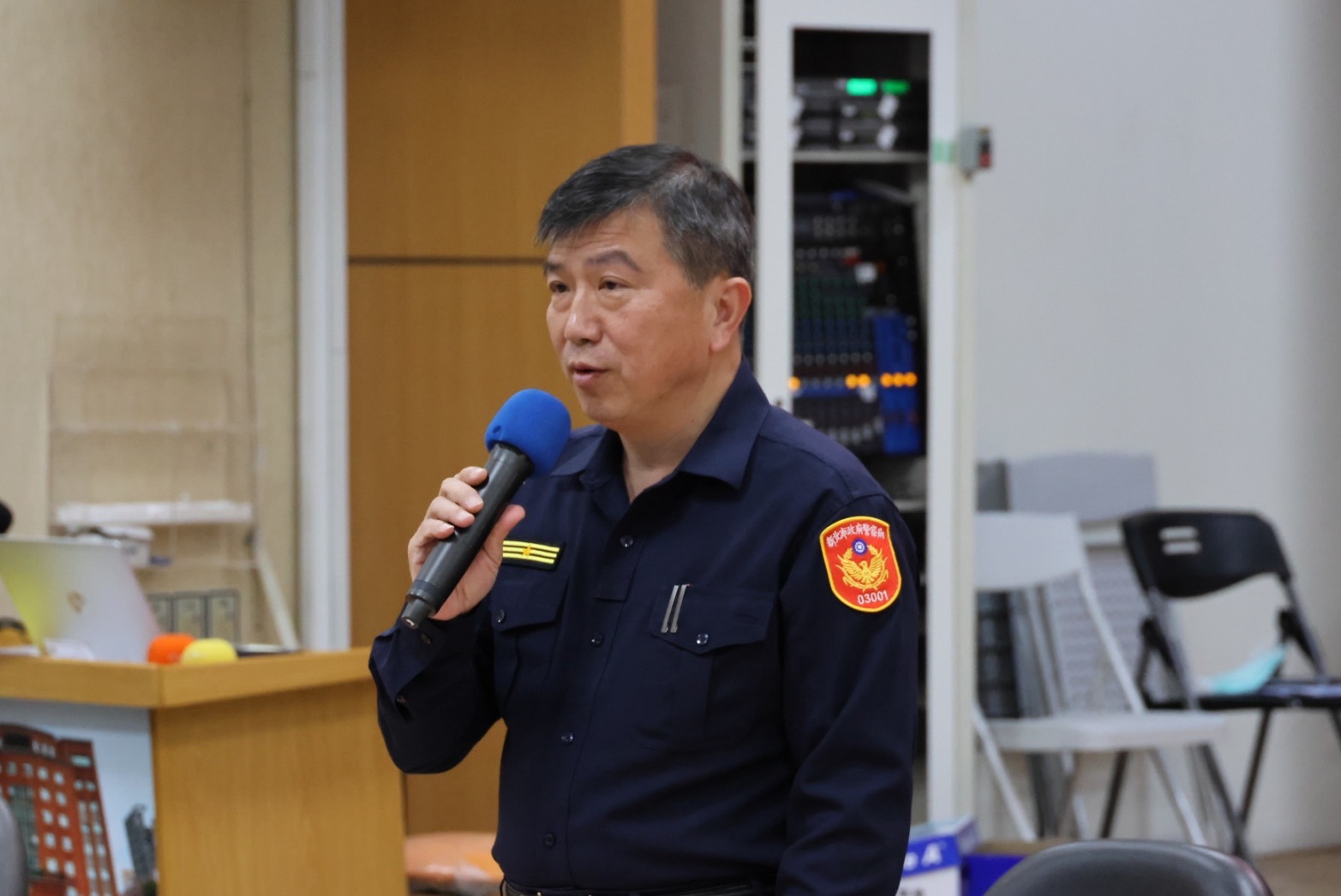 分局長黃南山致詞。(記者宋紹誠翻攝)