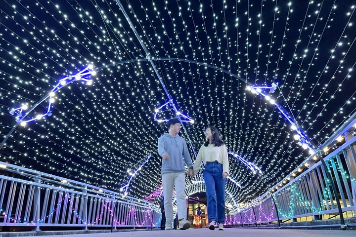 穿越星座光廊,彷彿踏上浪漫的星光之旅。 圖:新北市政府高灘地工程管理處/提供