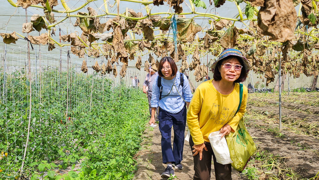 ▲家樂福結合i商品集章抽獎產地之旅，每個月安排不同產地及不同風格的旅遊行程，而里港八甲田農場的採果小旅行及私廚瓜棚饗宴享受及價值最高。（圖/記者黃淑貞攝）
