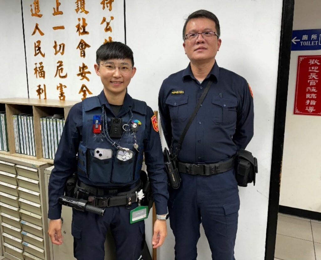 士林分局芝山岩派出所警員廖國宏、陳品端