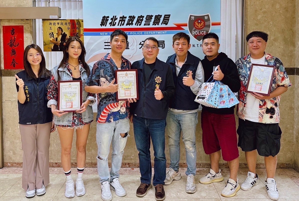 警方與網紅合作拍攝反詐騙宣導影片。(記者宋紹誠翻攝)