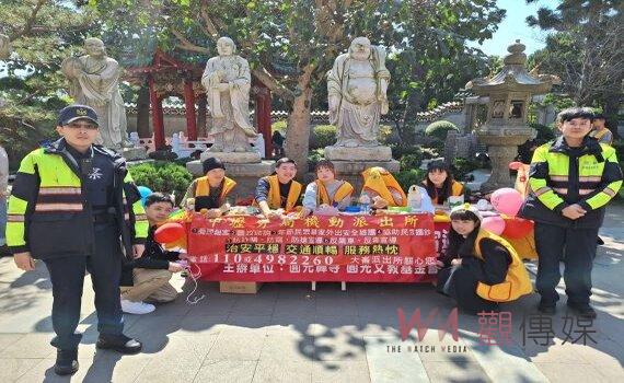 桃園圓光禪寺啟建千佛法會貼金臥佛、敲鐘祈福 攜手中壢警大崙所反毒防詐