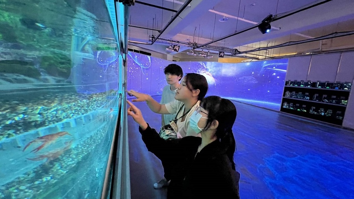 屏東熱帶農業博覽會「魚影秘境」展區 打造出沉浸式繽紛海底世界