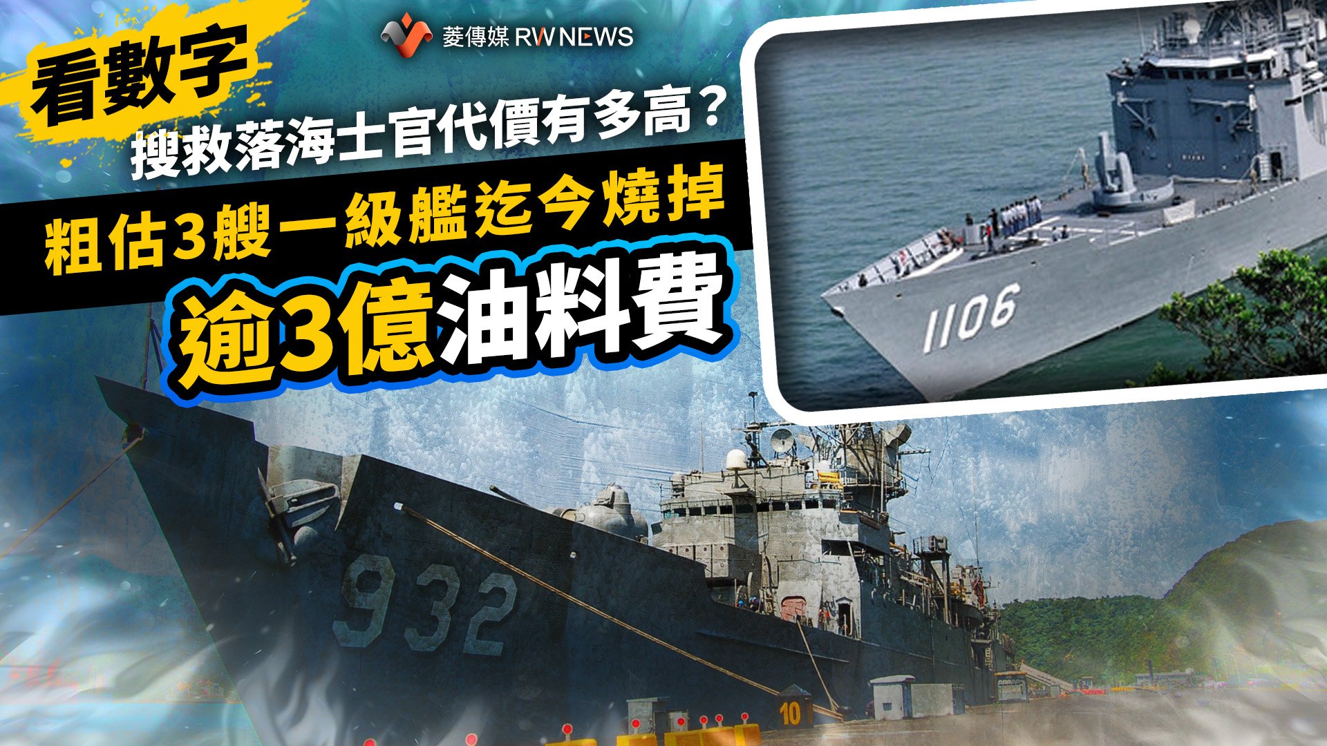 看數字/搜救落海士官代價有多高? 粗估3艘一級艦迄今燒掉逾3億油料費