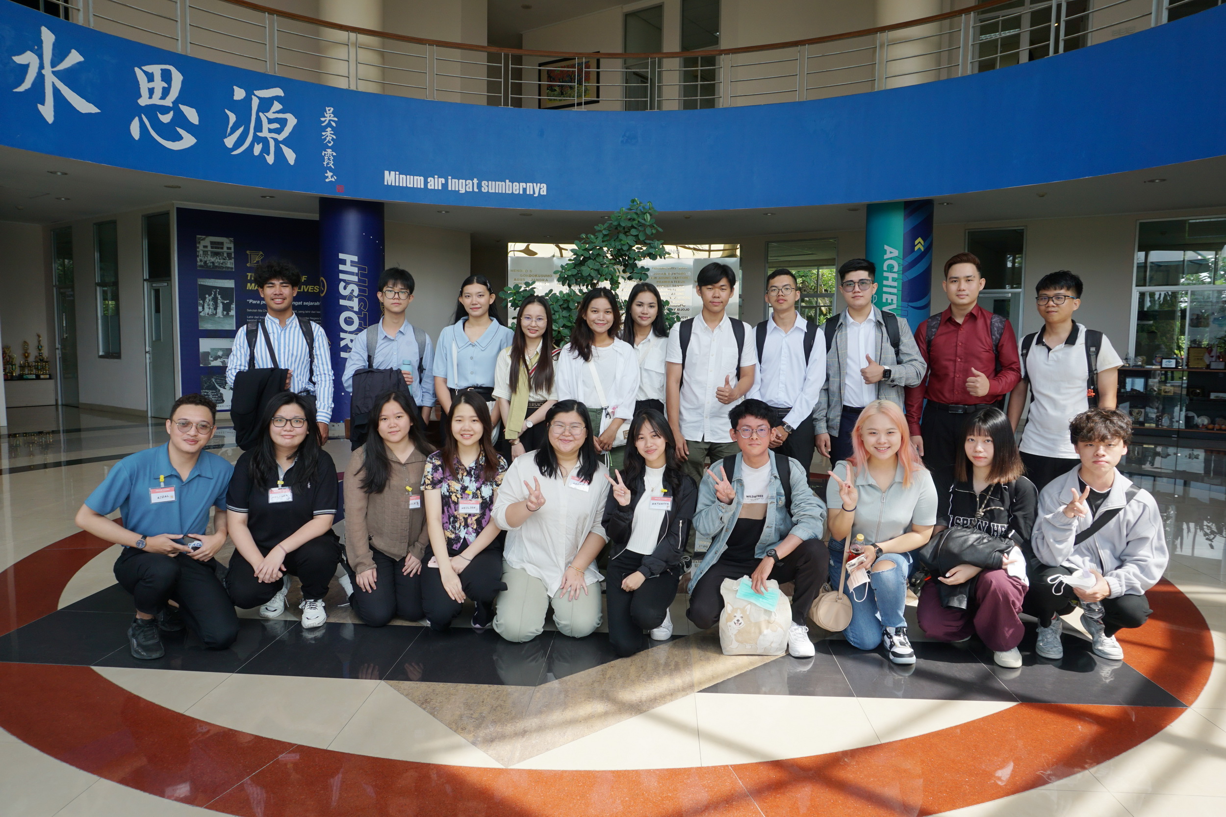 ▲大葉大學學生寒假到印尼姊妹校馬中大學交流，進一步認識印尼當地的語言。（大葉大學提供）